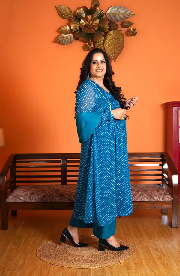 Sky_Blue_Rayon_Premium_Long_Dress_With_Dupatta_For_Women_&_Girls