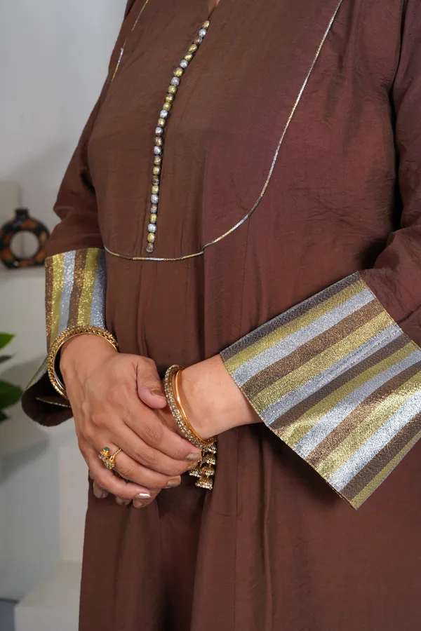Brown_Rayon_Premium_Long_Dress_With_Dupatta_For_Women_&_Girls