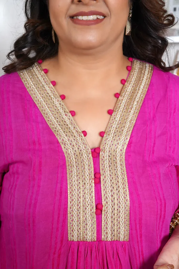 Dark_Pink_Rayon_Premium_Long_Dress_With_Dupatta_For_Women_&_Girls