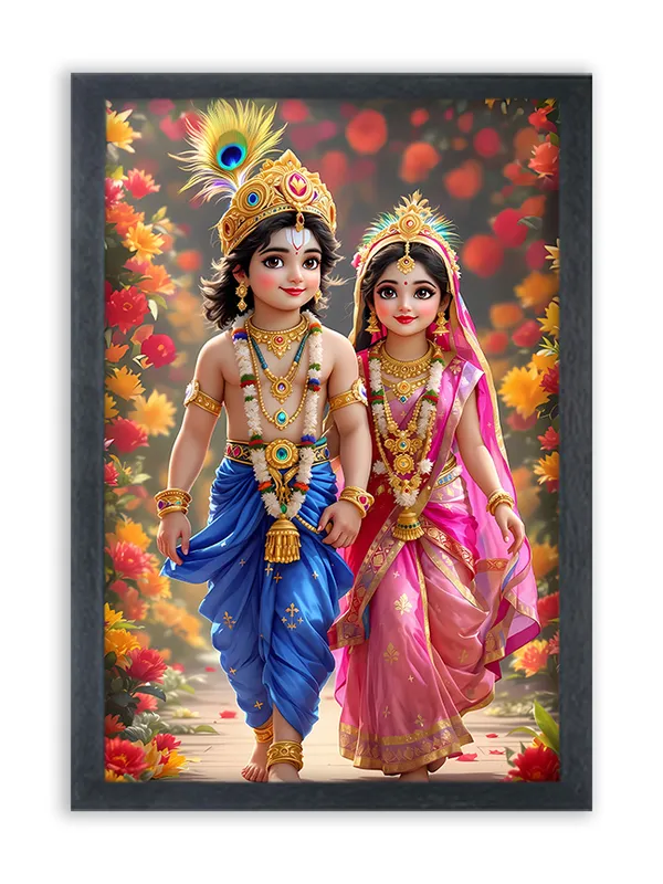 Radha_Krishna_Photo_Frame_For_Wall_Mounted_Painting_(10_*_14_Inches)_(With_Frame)