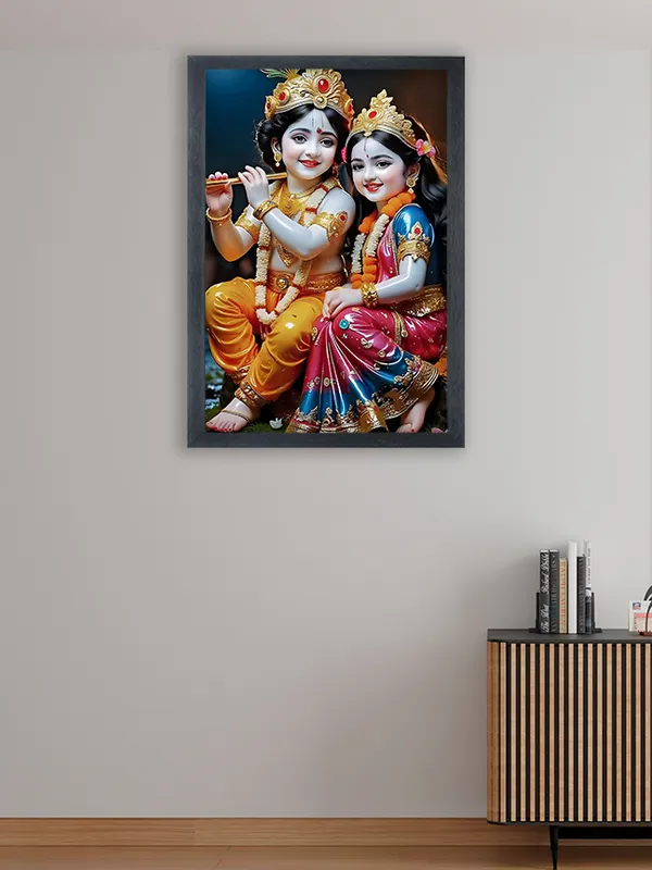 Radha_Krishna_Photo_Frame_For_Wall_Mounted_Painting_(10_*_14_Inches)_(With_Frame)