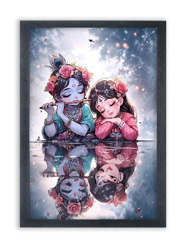 Radha_Krishna_Photo_Frame_For_Wall_Mounted_Painting_(10_*_14_Inches)_(With_Frame)