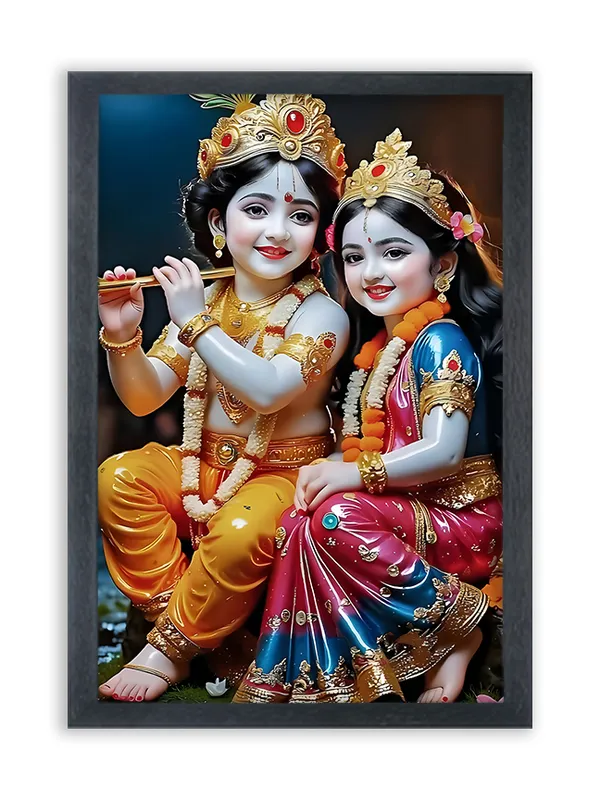 Radha_Krishna_Photo_Frame_For_Wall_Mounted_Painting_(10_*_14_Inches)_(With_Frame)