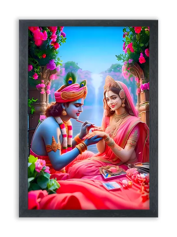 Radha_Krishna_Photo_Frame_For_Wall_Mounted_Painting_(10_*_14_Inches)_(With_Frame)