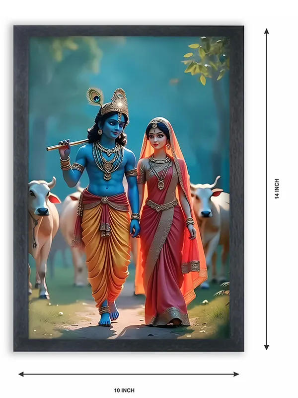 Radha_Krishna_Photo_Frame_For_Wall_Mounted_Painting_(10_*_14_Inches)_(With_Frame)
