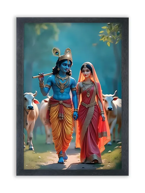 Radha_Krishna_Photo_Frame_For_Wall_Mounted_Painting_(10_*_14_Inches)_(With_Frame)