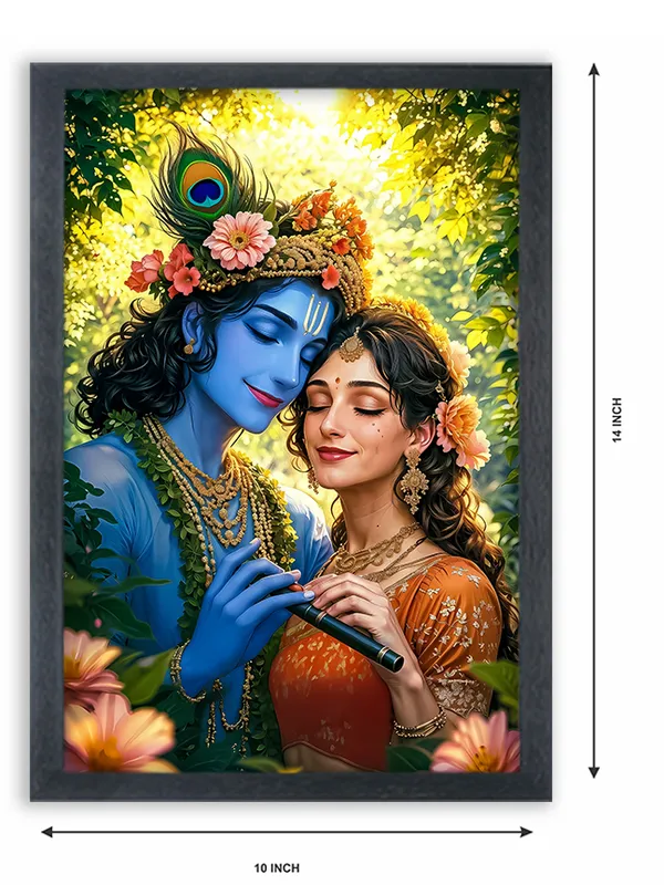 Radha_Krishna_Photo_Frame_For_Wall_Mounted_Painting_(10_*_14_Inches)_(With_Frame)