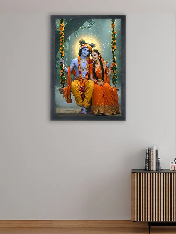 Radha_Krishna_Photo_Frame_For_Wall_Mounted_Painting_(10_*_14_Inches)_(With_Frame)