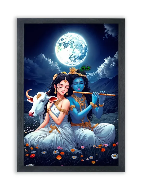 Radha_Krishna_Photo_Frame_For_Wall_Mounted_Painting_(10_*_14_Inches)_(With_Frame)