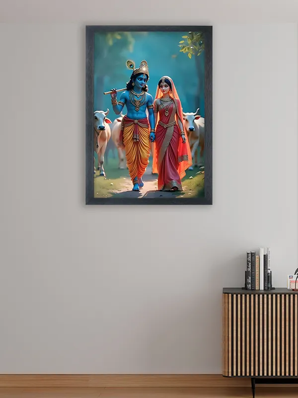 Radha_Krishna_Photo_Frame_For_Wall_Mounted_Painting_(10_*_14_Inches)_(With_Frame)