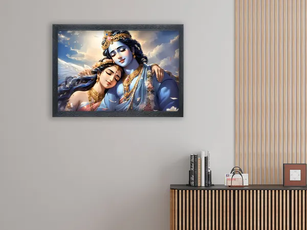 Radha_Krishna_Photo_Frame_For_Wall_Mounted_Painting_(10_*_14_Inches)_(With_Frame)