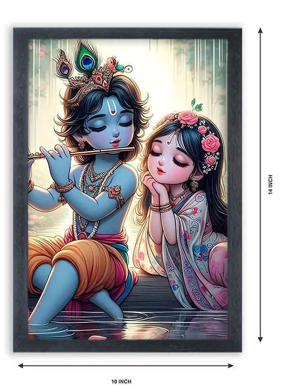 Radha_Krishna_Photo_Frame_For_Wall_Mounted_Painting_(10_*_14_Inches)_(With_Frame)