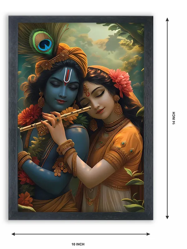 Radha_Krishna_Photo_Frame_For_Wall_Mounted_Painting_(10_*_14_Inches)_(With_Frame)