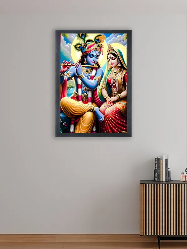 Radha_Krishna_Photo_Frame_For_Wall_Mounted_Painting_(10_*_14_Inches)_(With_Frame)