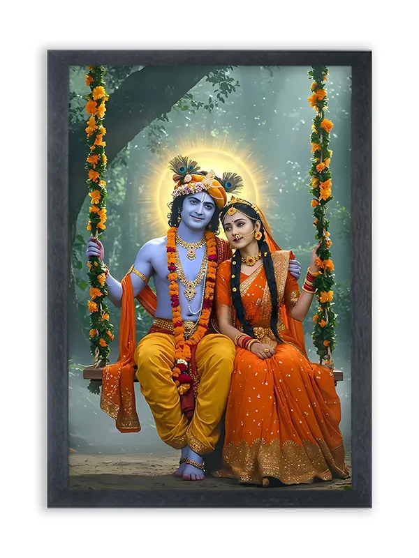 Radha_Krishna_Photo_Frame_For_Wall_Mounted_Painting_(10_*_14_Inches)_(With_Frame)