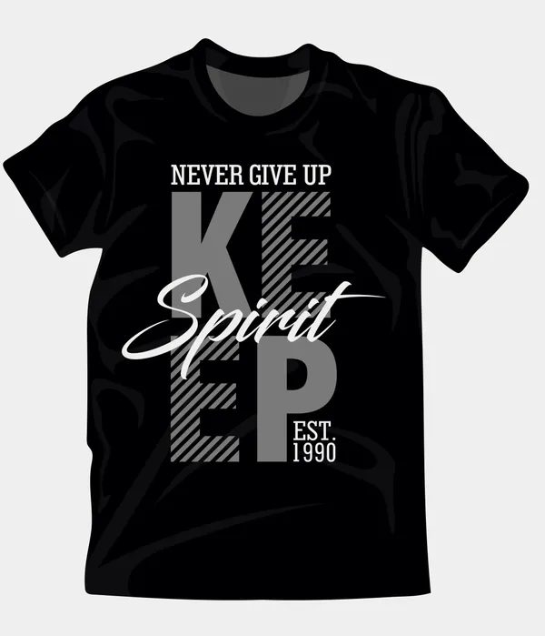 Black_Premium_Cotton_Lycra_printed_Never_Give_Up_T-Shirt_For_Men