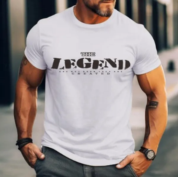 White_Premium_Cotton_Lycra_printed_The_Legend_T-Shirt_For_Men