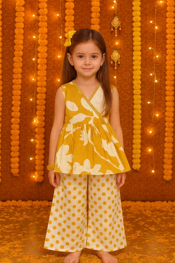 Multicolor_Cotton_Kurta_Pajama_Set_For_Girl