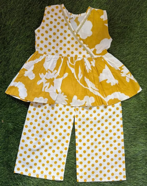 Multicolor_Cotton_Kurta_Pajama_Set_For_Girl