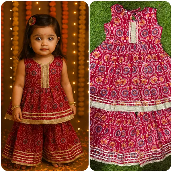 Multicolor_Cotton_Kurta_Pajama_Set_For_Girl
