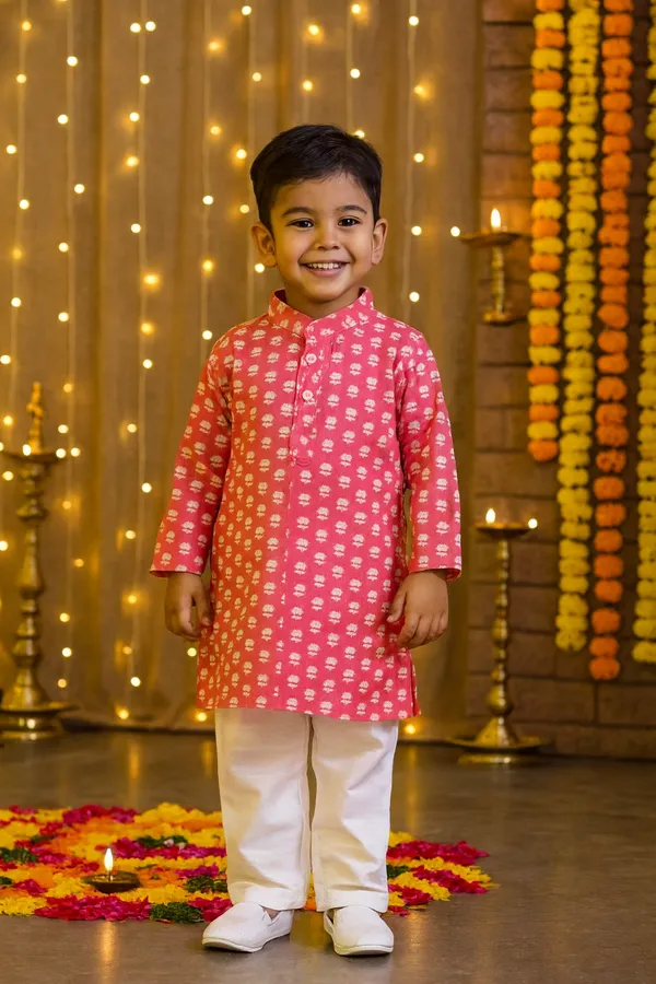 Pink_Cotton_Kurta_Pajama_Dhoti_Set_For_Boy