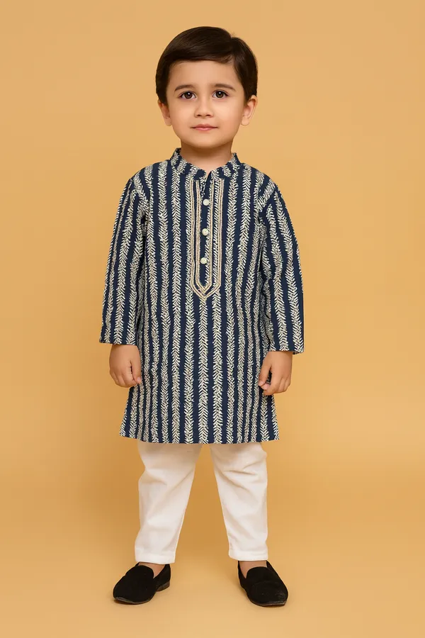 Blue_&_White_Cotton_Kurta_Pajama_Dhoti_Set_For_Boy