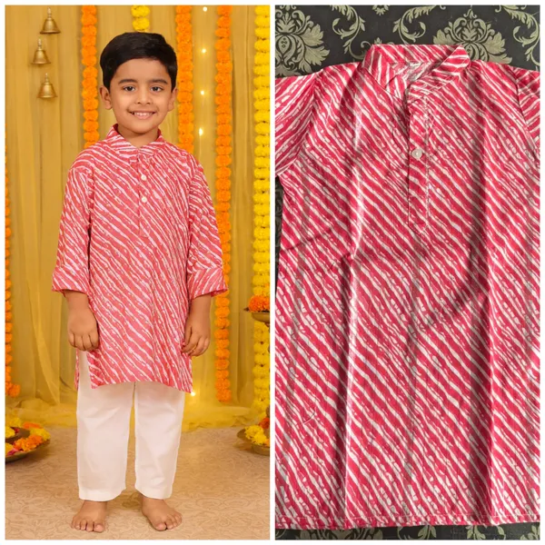 Pink_Cotton_Kurta_Pajama_Dhoti_Set_For_Boy