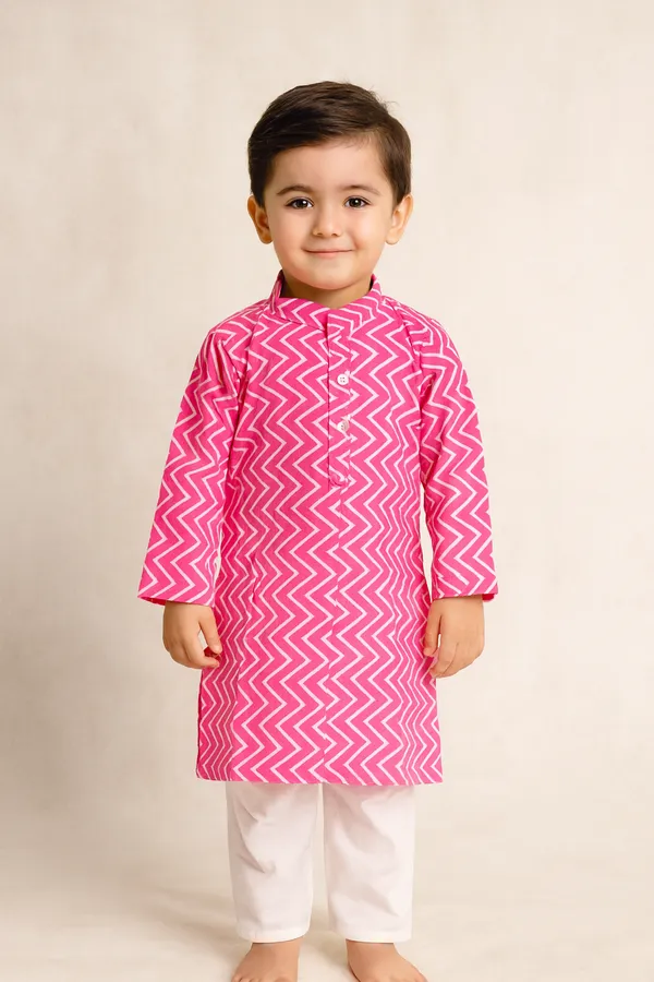 Pink_Cotton_Kurta_Pajama_Dhoti_Set_For_Boy