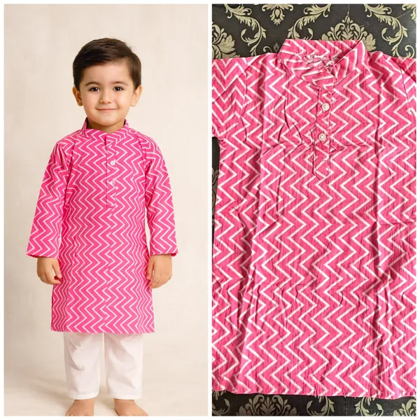 Pink_Cotton_Kurta_Pajama_Dhoti_Set_For_Boy