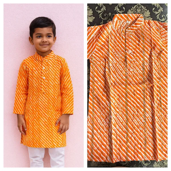 Orange_Cotton_Kurta_Pajama_Dhoti_Set_For_Boy