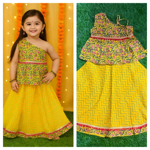 Multicolor_Cotton_Kurta_Pajama_Set_For_Girl