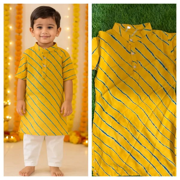 Yellow_Cotton_Kurta_Pajama_Dhoti_Set_For_Boy