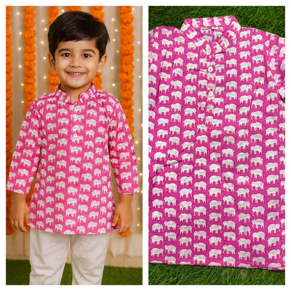 Pink_Cotton_Kurta_Pajama_Dhoti_Set_For_Boy