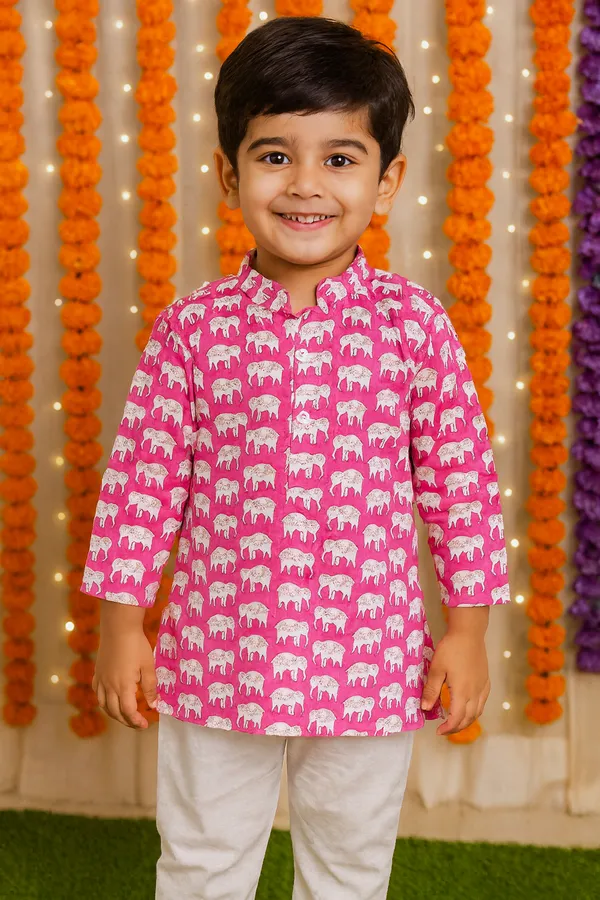 Pink_Cotton_Kurta_Pajama_Dhoti_Set_For_Boy