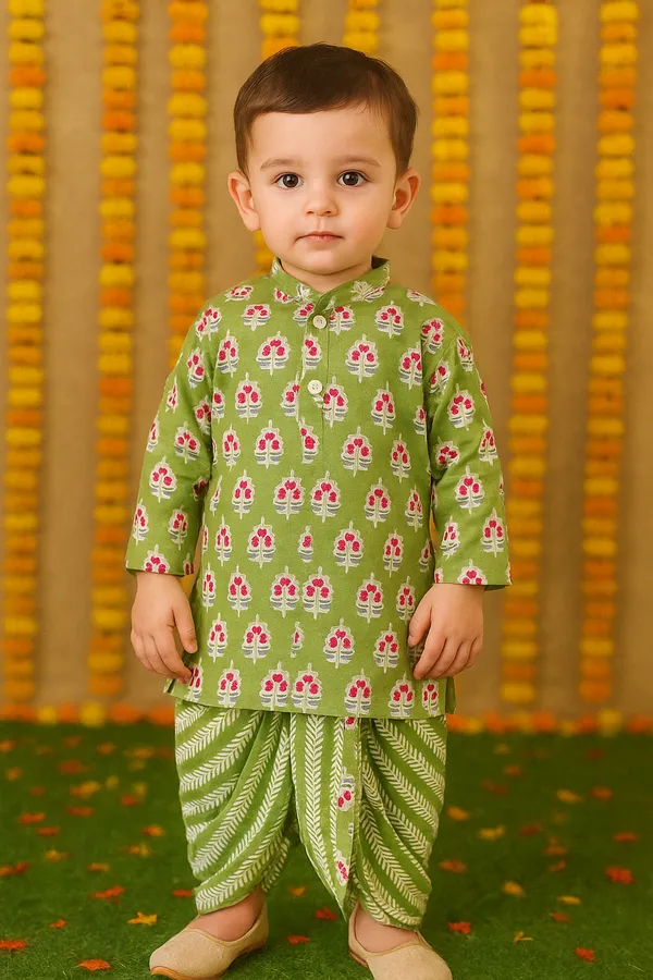 Green_Cotton_Kurta_Pajama_Dhoti_Set_For_Boy