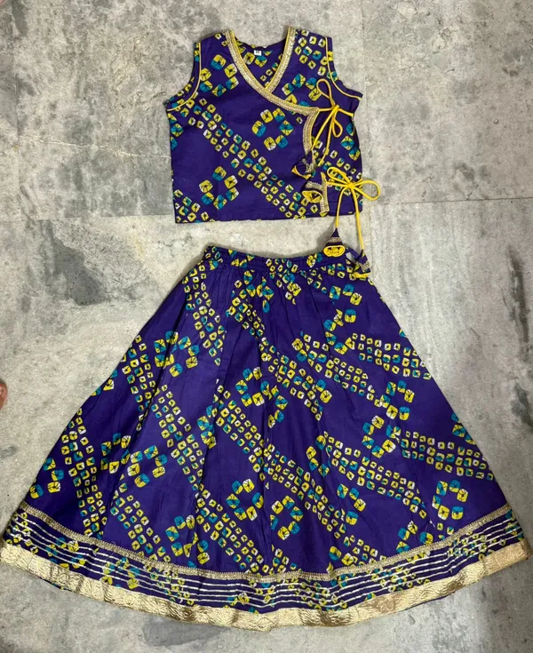 Multicolor_Cotton_Lehenga_Top_For_Girl