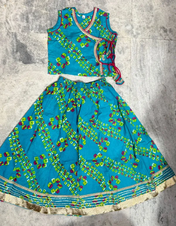 Multicolor_Cotton_Lehenga_Top_For_Girl