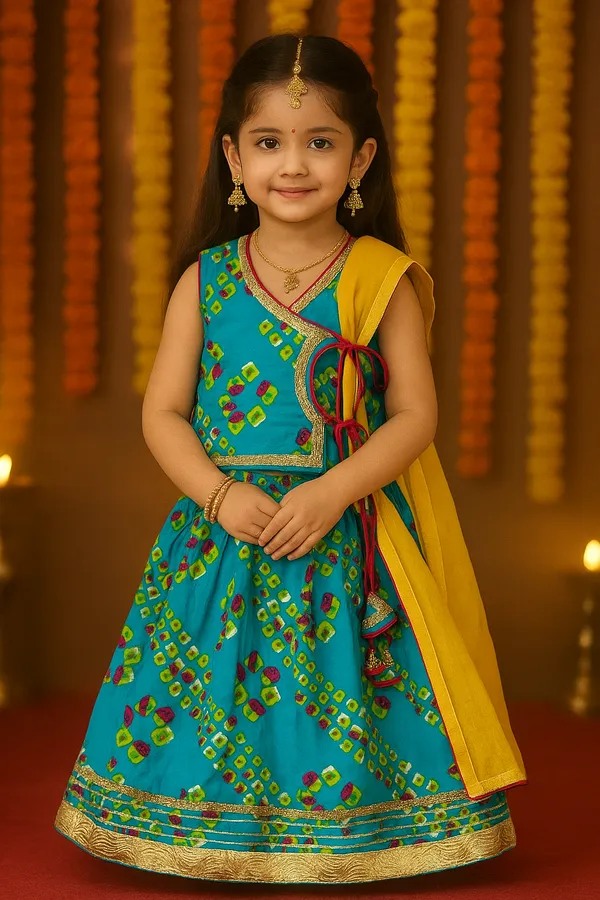 Multicolor_Cotton_Lehenga_Top_For_Girl