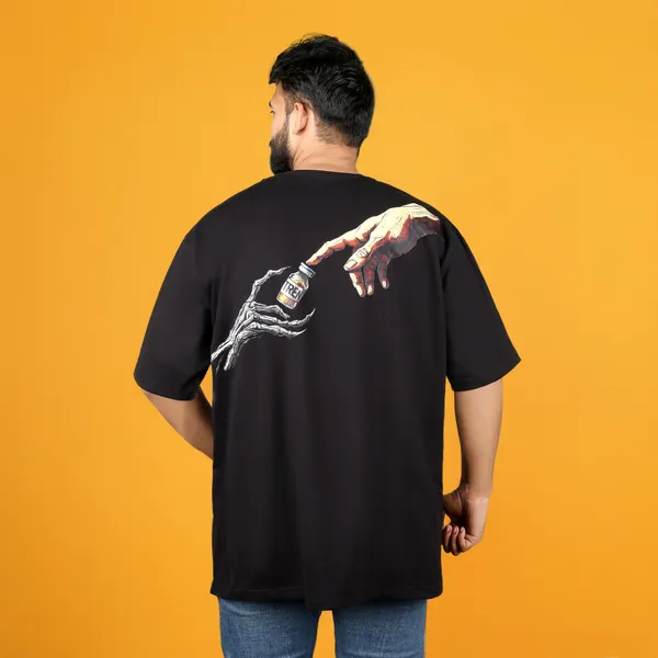 Black_Cotton_Blend_Round_Neck_T-Shirt_For_Men