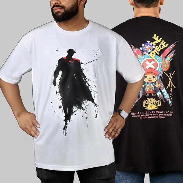 Black_&_White_Oversized_Superman_And_Graphic_Printed_T-Shirt_For_Men_(Pack_Of_2)