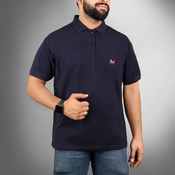 Navy_Blue_Cotton_Blend_Polo_T-Shirt_For_Men
