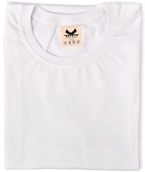 White_Cotton_Blend_Solid_Regular_T-Shirt_For_Men