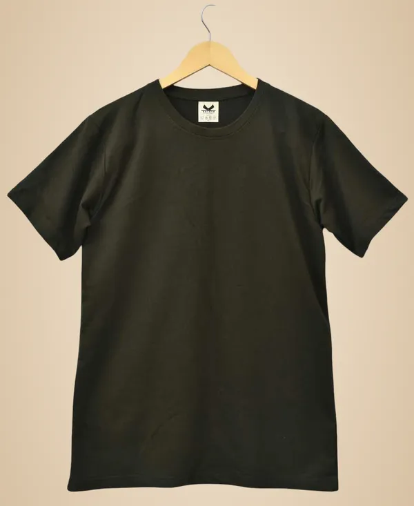 Dark_Green_Cotton_Blend_Printed_Regular_T-Shirt_For_Men