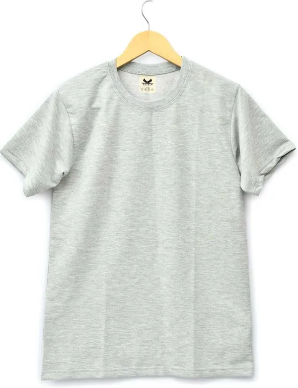Grey_Cotton_Blend_Solid_Regular_T-Shirt_For_Men