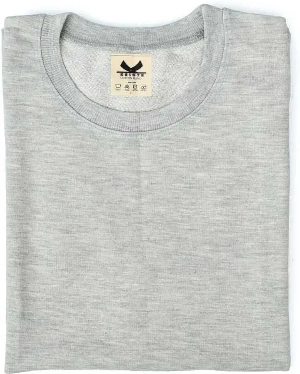 Grey_Cotton_Blend_Solid_Regular_T-Shirt_For_Men