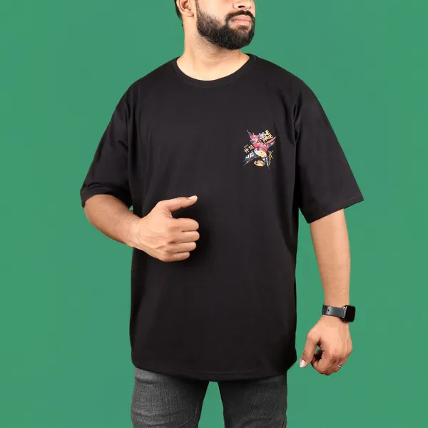 Black_Cotton_Blend_Printed_Oversized_T-Shirt_For_Men