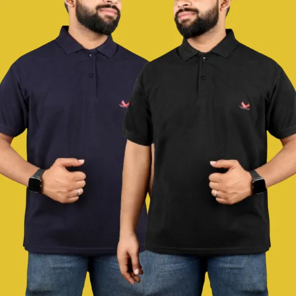 Black_&_Blue_Cotton_Blend_Polo_Neck_T-Shirt_For_Men_(Pack_Of_2)
