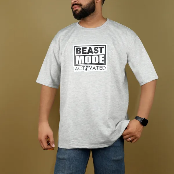 Grey_Cotton_Blend_Round_Neck_T-Shirt_For_Men