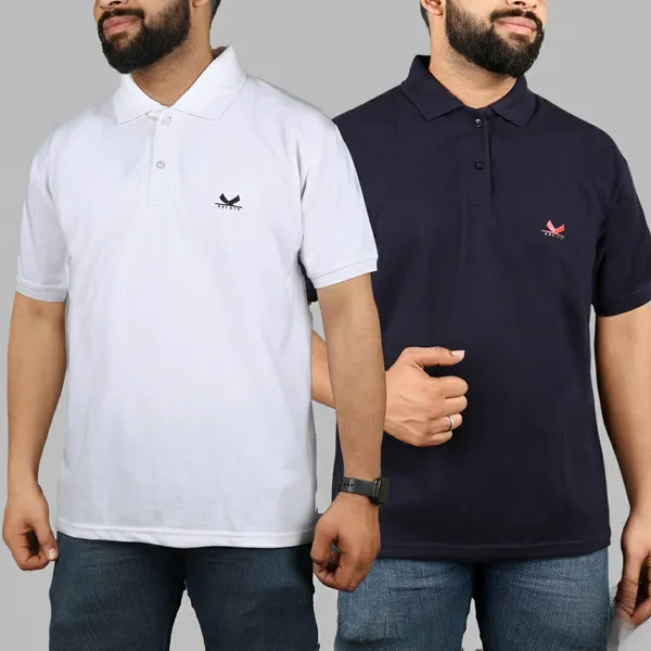 Blue_&_White_Cotton_Blend_Polo_Neck_T-Shirt_For_Men_(Pack_Of_2)