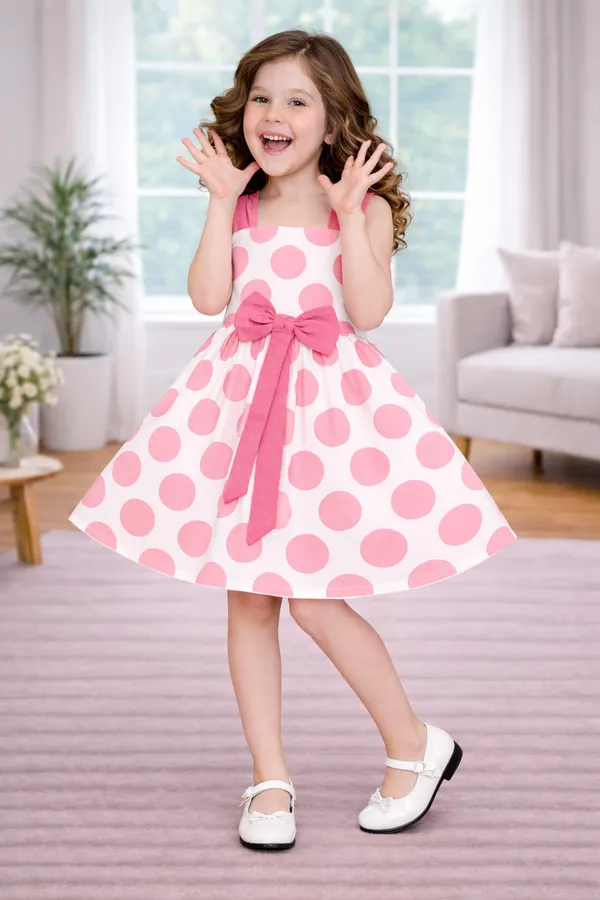 Pretty_Pink_Polka_Dot_Bow_Flare_Dress_for_Girls
